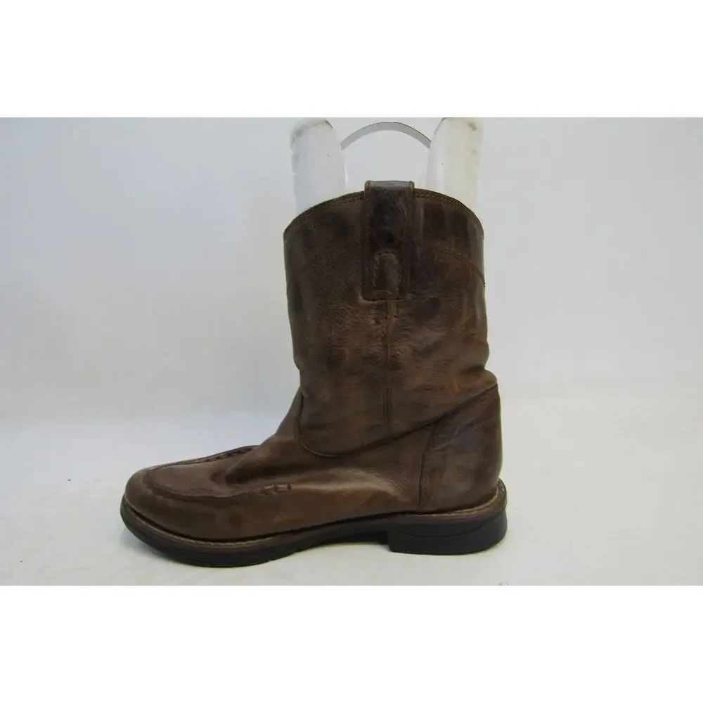 Smoky Mountain Youth Sz 1 R Brown Leather Moc Toe Western Cowboy Boots